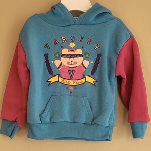 Vintage blue/pink pullover hoodie